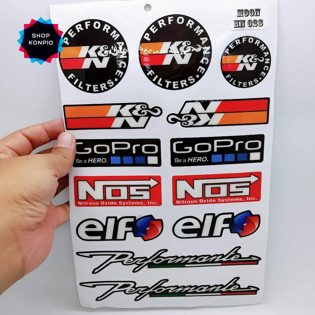 Bộ Tem Sticker KN Performante Dập Nổi Cao Cấp Dán Xe Máy, Ô Tô, Mũ Bảo Hiểm, Chống Thấm Nước, Chống Bay Màu