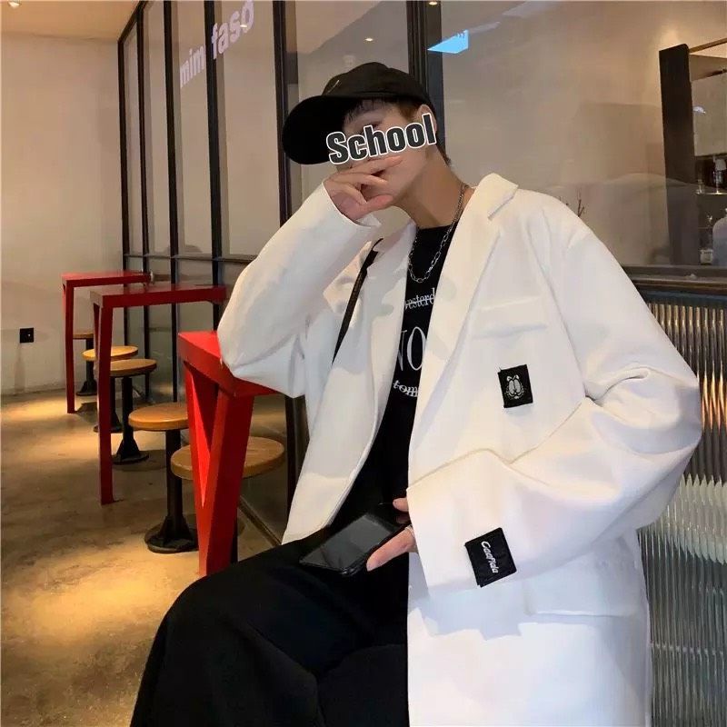 ÁO KHOÁC BlAZER FORM RỘNG T-A-N phong cách Hàn Quốc AV02 thời trang unisex size nam nữ dể phối đồ màu den thêu