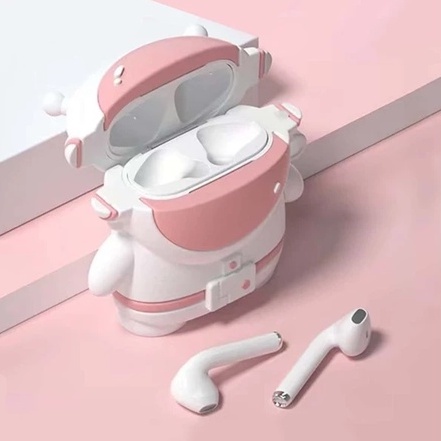Vỏ AirPods TPU mềm dành cho airpods 1/2/3/Pro thiết kế phi hành gia có tích hợp sạc không dây