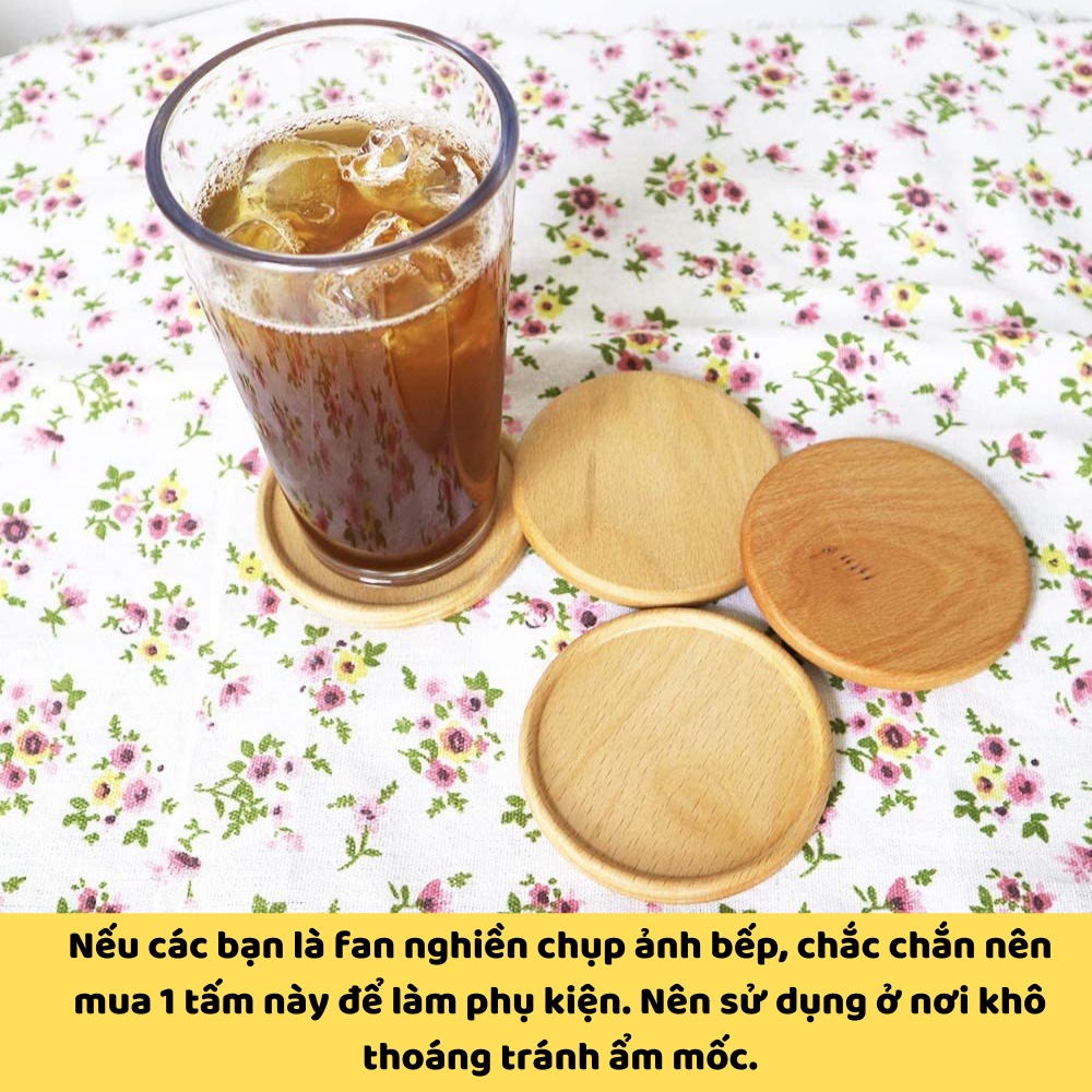 Đế gỗ trúc hình tròn khay đựng lót ly, lót nến thơm phụ kiện nến đa dạng kích thước Chillax