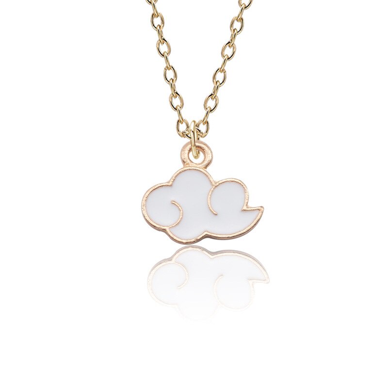 Creative and Simple Colorful Cloud Pendant Necklace, Fashionable Cartoon Golden Clavicle Chain Jewelry