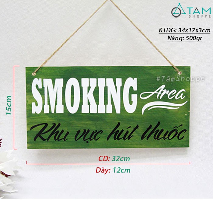 [VẼ TAY] Bảng treo NO SMOKING vẽ tay trên gỗ tông xanh lá