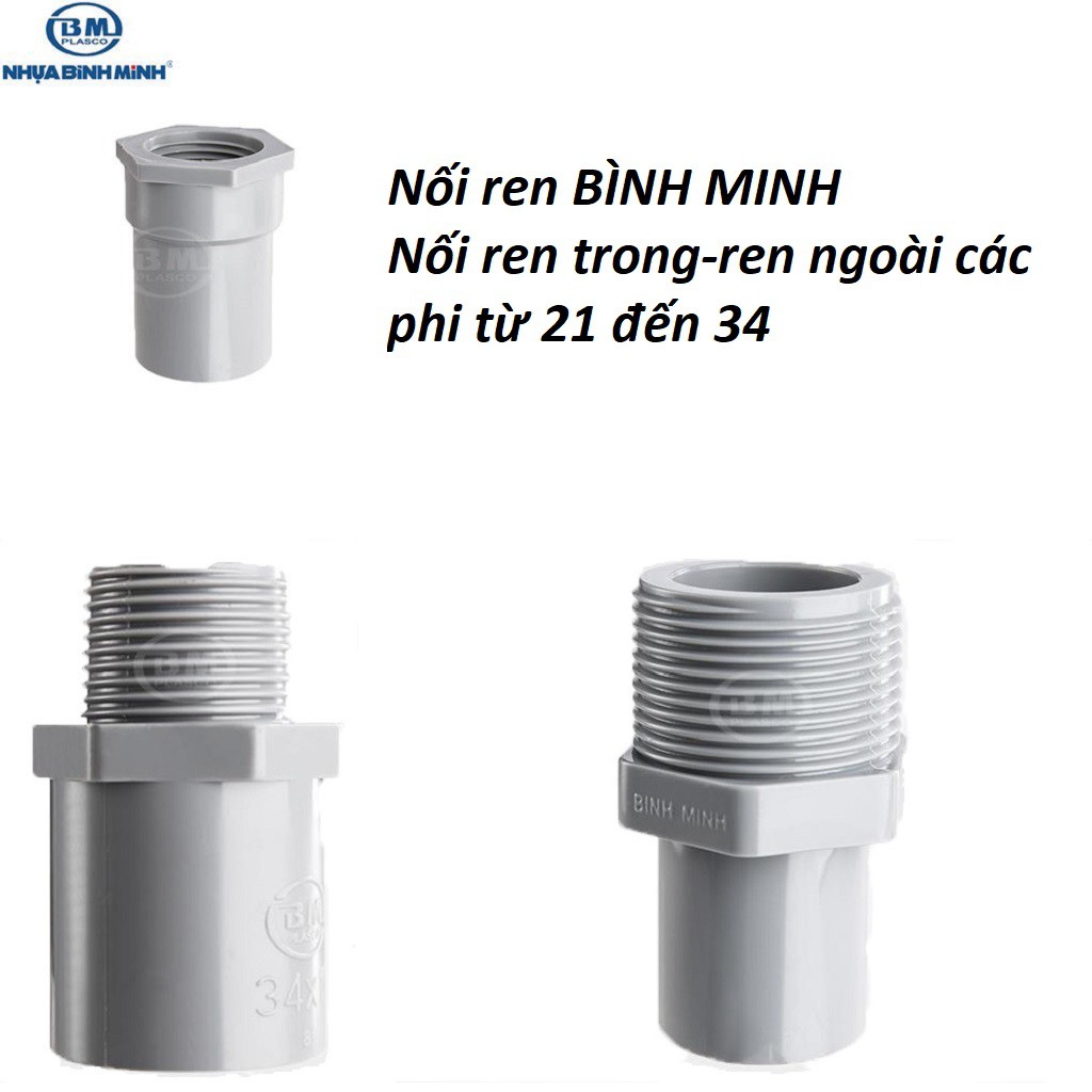 Nối ren trong,ren ngoài bình minh các phi 21,27,34