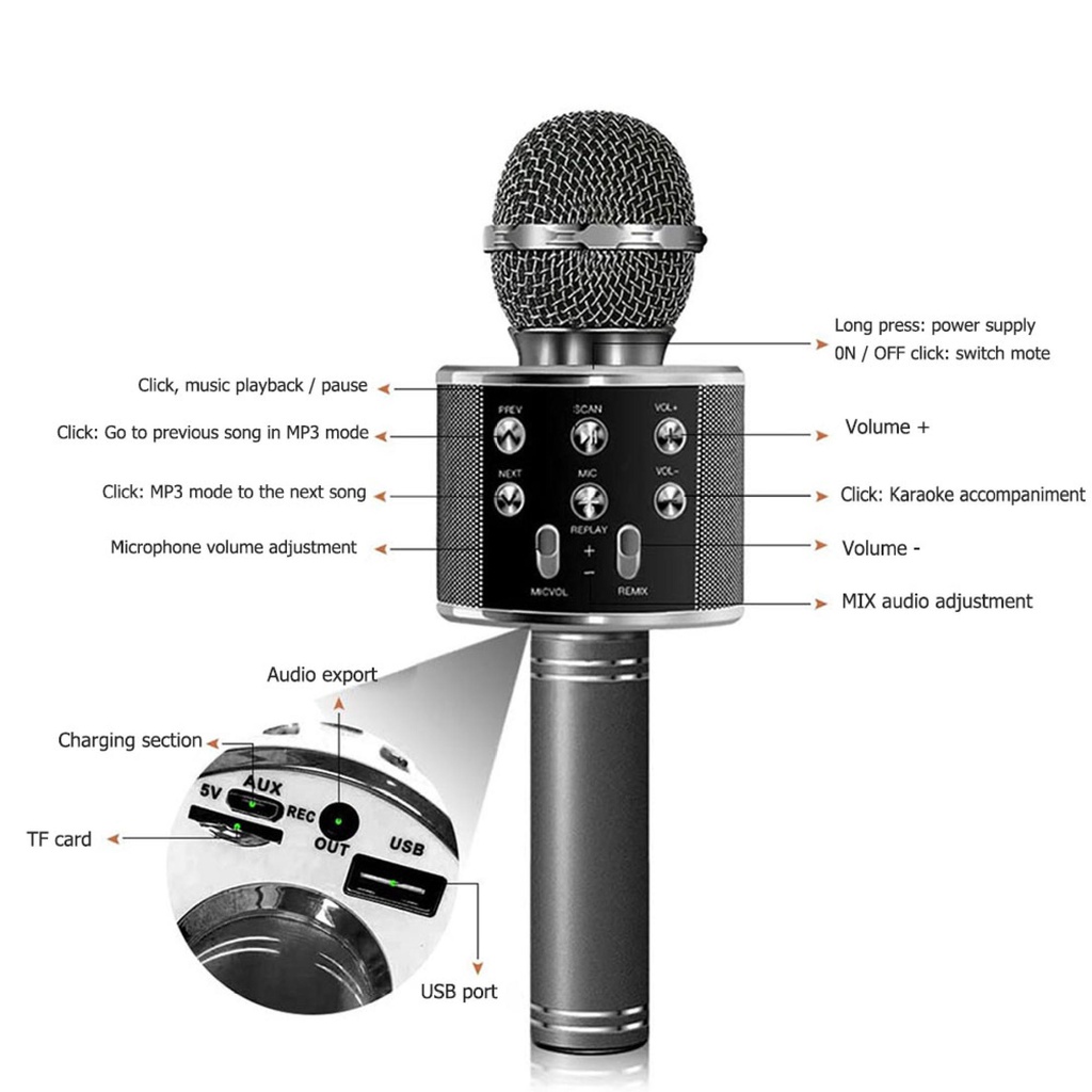 ết nối Bluetooth có kèm micro dùng để hát karaoke máy nghe nhạc KTV (hàng hiệu Lazmall/ giá thấp/ chất lượng cao) - INTL