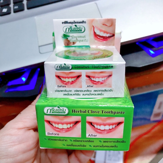 Kem tẩy trắng răng 25g Thái Lan. Tặng kèm hủ nhỏ hương dừa 10g