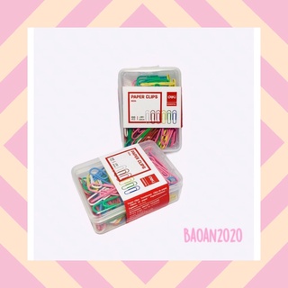 Hộp kẹp ghim giấy nhiều màu Deli-Paper clips 0024