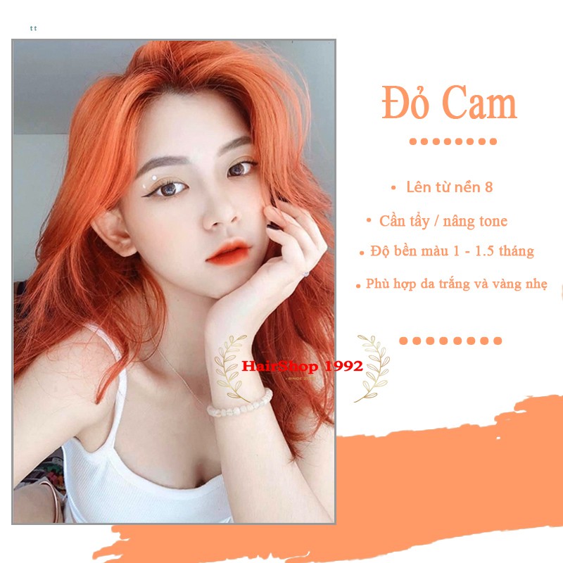 Thuốc Nhuộm Tóc Màu Đỏ Cam / Pumpkin Red ( Tặng Tẩy + Trợ Nhuộm ) Lên Từ Level 8