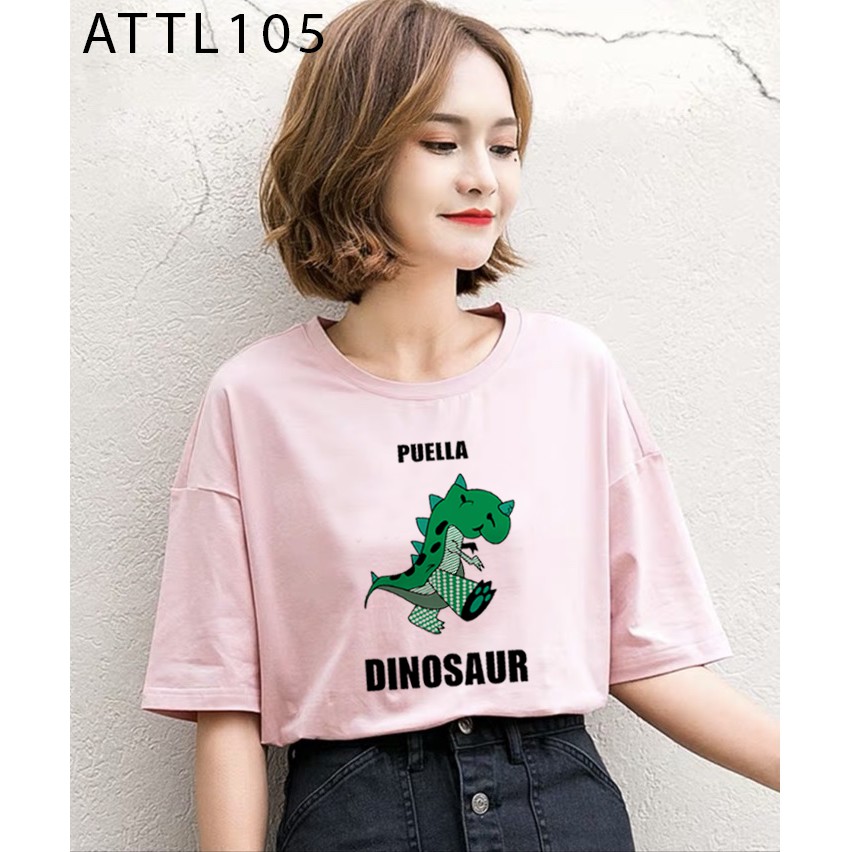 ÁO THUN NỮ TAY LỠ IN HÌNH KHỦNG LONG DINOSAUR SIÊU DỄ THƯƠNG FREE SIZE - ATTL105 | BigBuy360 - bigbuy360.vn