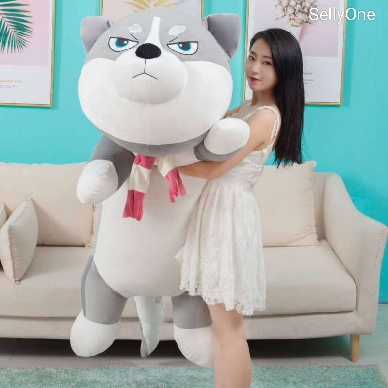 Gấu bông Chó ngáo Husky 1m7 siêu to khổng lồ phiên bản bông đẹp - Gấu Bông SellyOne