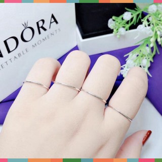 Nhẫn Nữ|Nhẫn Cá Tính Tròn Trơn Bản Nhỏ Bạc Ta BD0122