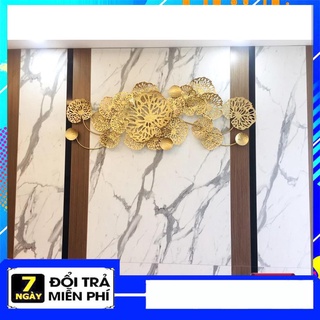 Tranh sắt treo tường nghệ thuật , tranh decor trang trí lá sen vàng mã s11 pt decor luxury