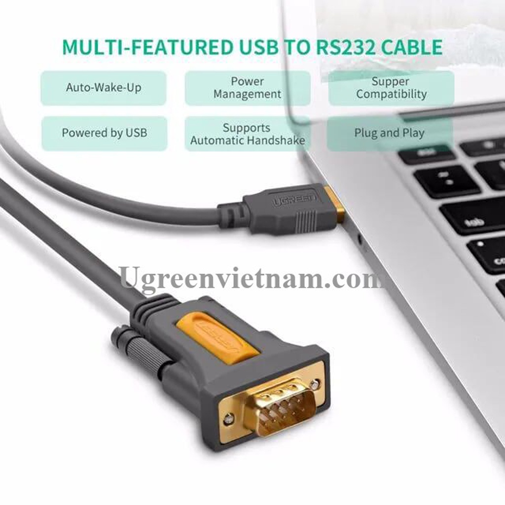 Cáp Chuyển USB to Com RS232 Chính Hãng Ugreen CR104