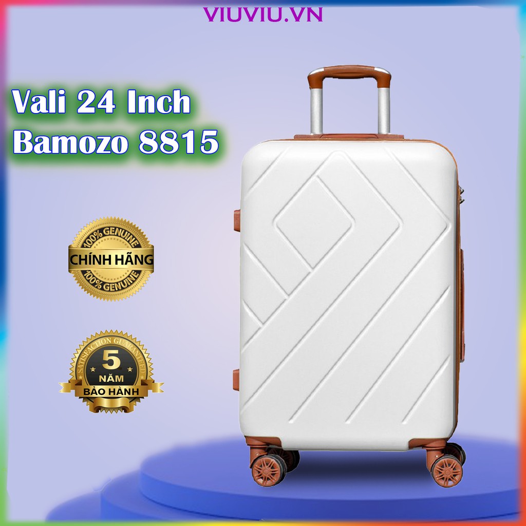 Vali Giá Rẻ Size 24 Inch Valy Kéo Nhựa Du Lịch Bền Đẹp Cao Cấp Chống Nước Chống Trộm Bảo Hành 5 Năm Bamozo 8815