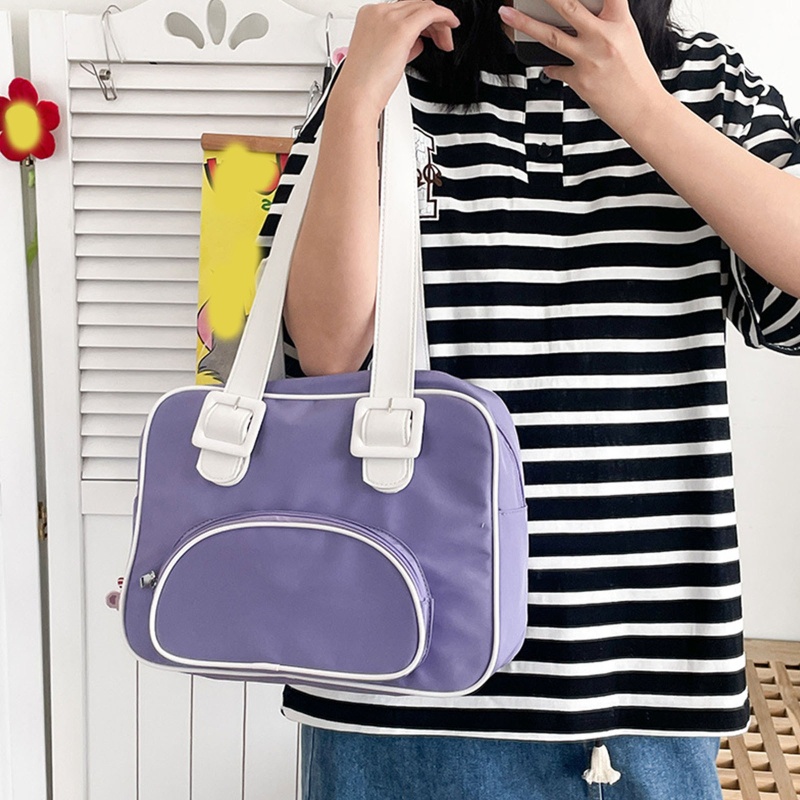 Youyo Túi Xách Nylon Màu Sắc Tương Phản Nhật Bản Cho Học Sinh Trung Học / Du Lịch