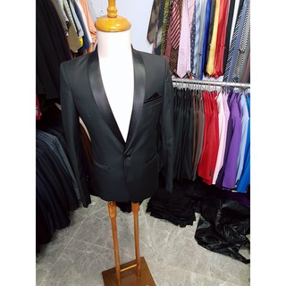 [Cổ Sam] Áo vest nam form ôm màu đen tặng cà vạt đen + hộp đựng