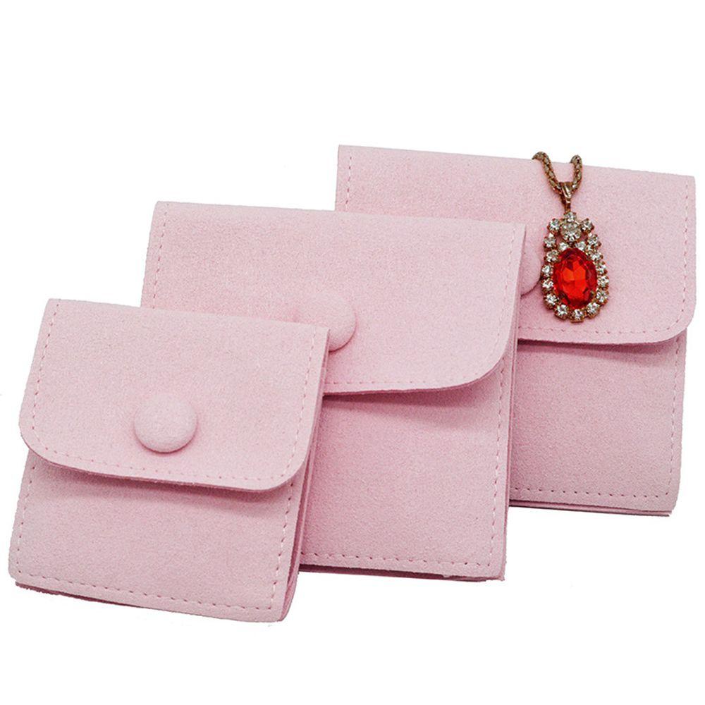 Túi Nhung Đựng Trang Sức Hai Tầng Chống Bụi Có Nút Bấm