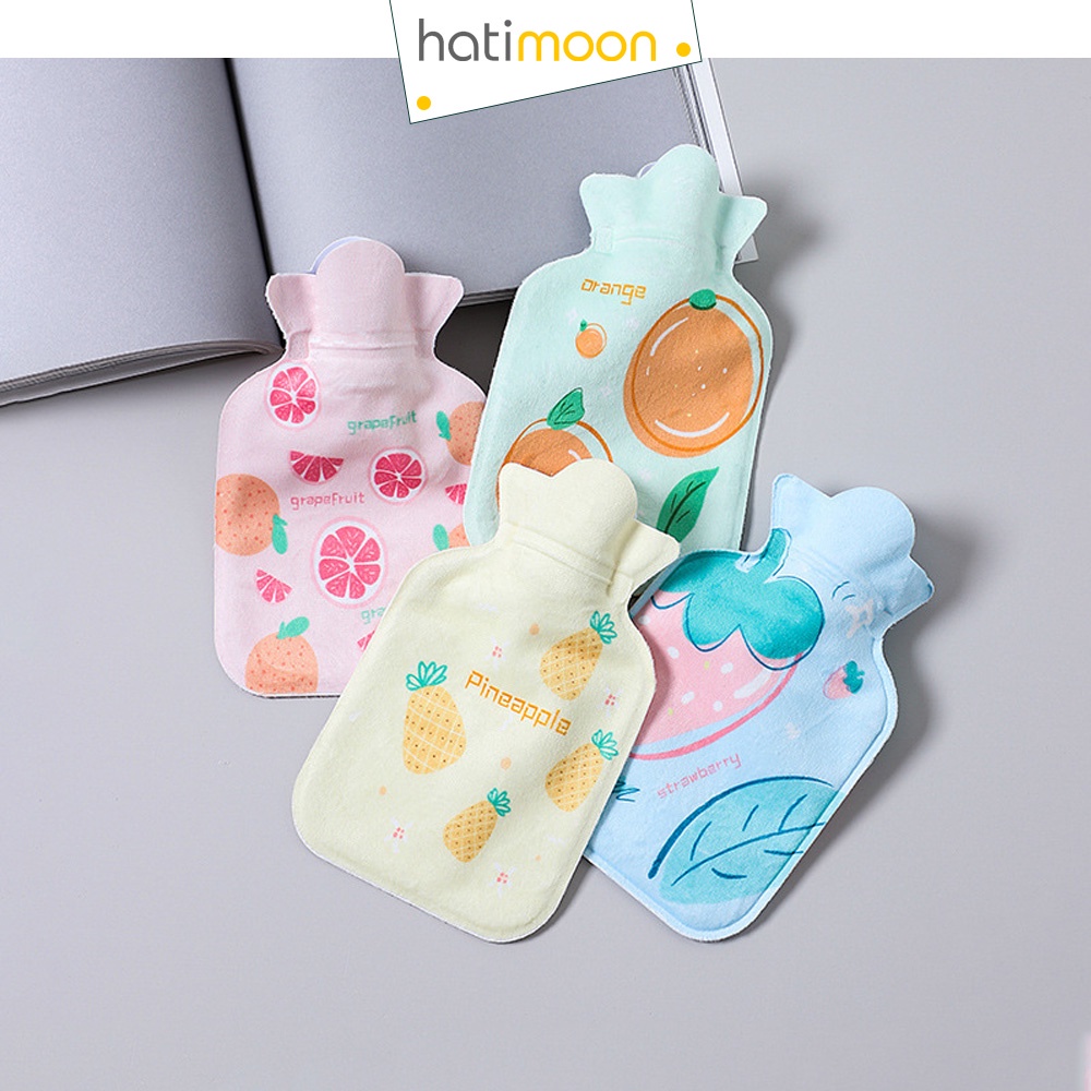 Túi chườm nóng lạnh 200ml 350ml vải nhung HATIMOON, túichườm đau bụng kinh nguyệt dành cho bạn nữ, túi sưởi ấm