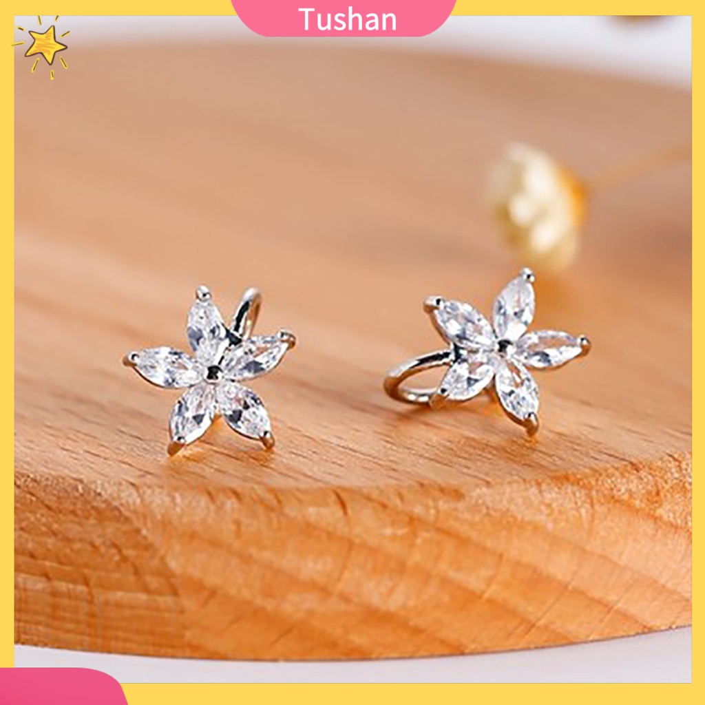 Khuyên kẹp vành tai chữ U đính đá thời trang cho nữ