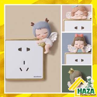 Miếng dán trang trí ổ điện, công tắc hình phim hoạt hình 3D nhựa nổi