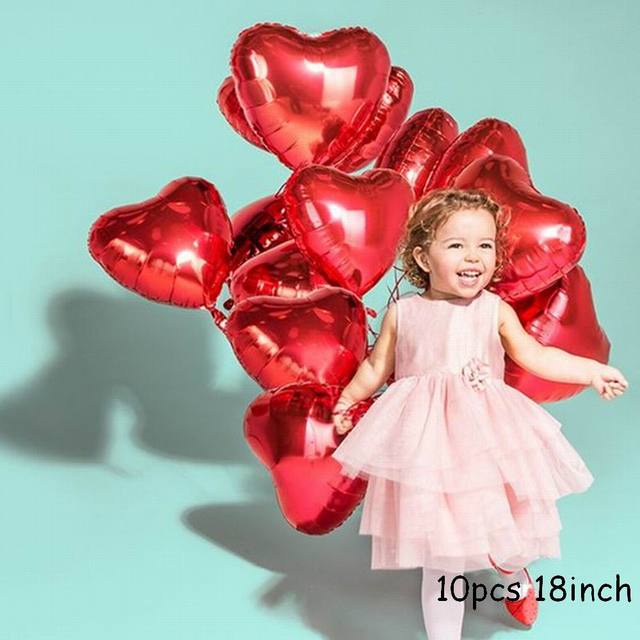 Bong Bóng Lá Nhôm Hình Trái Tim Gấu Trang Trí Đám Cưới Lãng Mạn