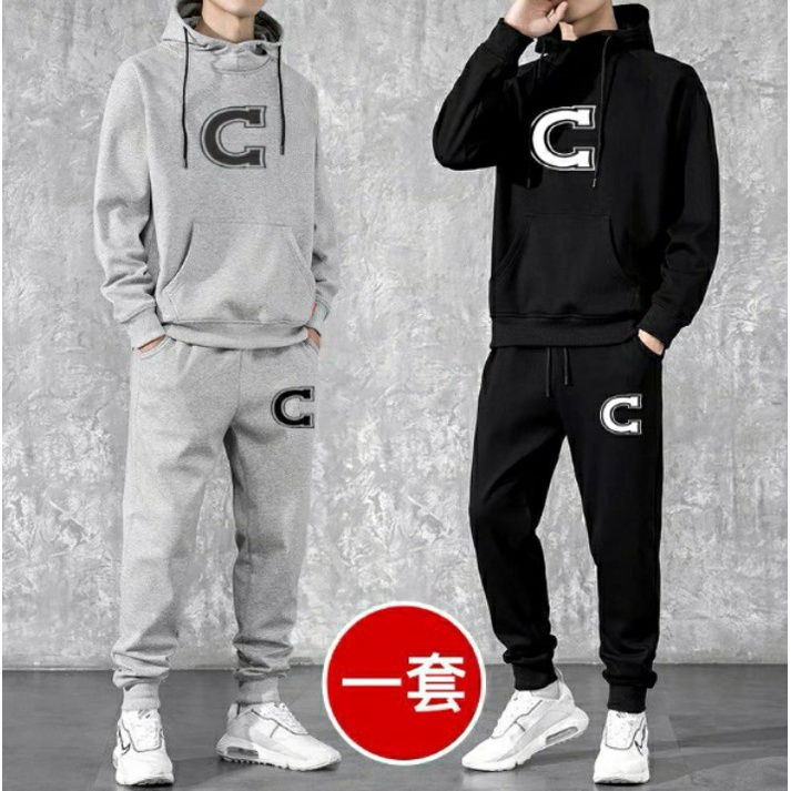 Bộ nỉ nam mẫu in chữ C thời trang hoodie cao cáp ,bộ quần áo nỉ siêu hót cho ae mùa đông này
