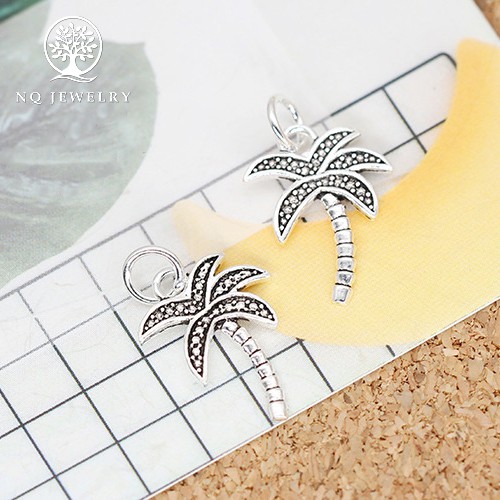 Charm bạc hình cây dừa treo - NQ Jewelry