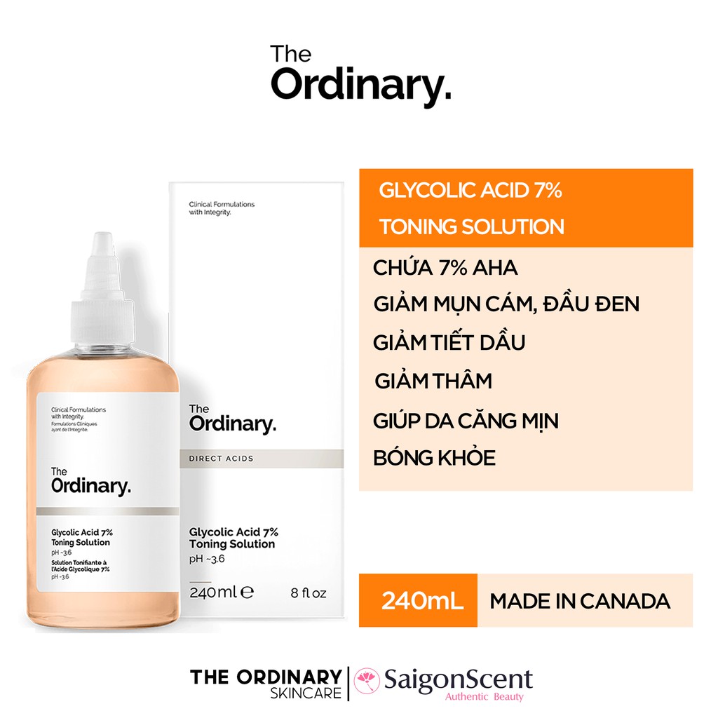 Toner The Ordinary Glycolic Acid 7% Toning Solution Tẩy Da Chết / Sáng Da / Giảm Thâm ( 240mL )