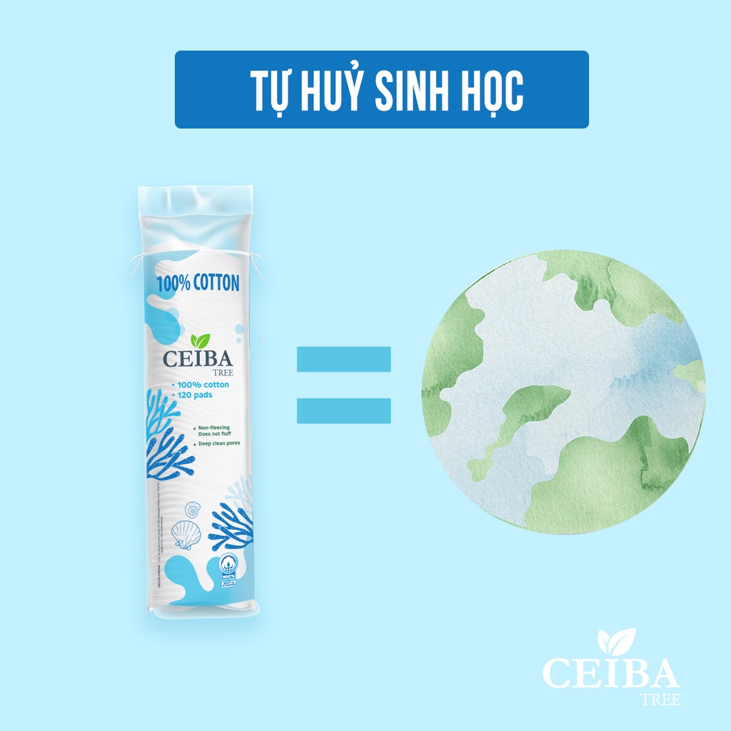 Bông tẩy trang Pháp 100% Cotton Ceiba Tree 80 Miếng