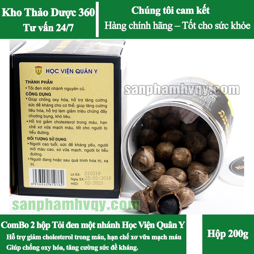 Combo 2  Hộp Tỏi Đen Một Nhánh - Học Viện Quân Y | BigBuy360 - bigbuy360.vn