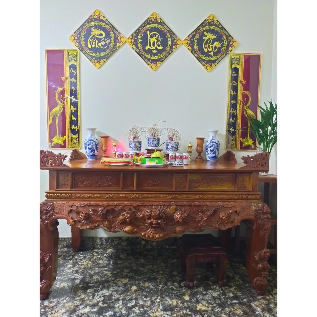 Tranh Treo Tường Tráng Gương Phúc Lộc Thọ đẹp,trang trí phong khách,Ban thờ và cầu thang.