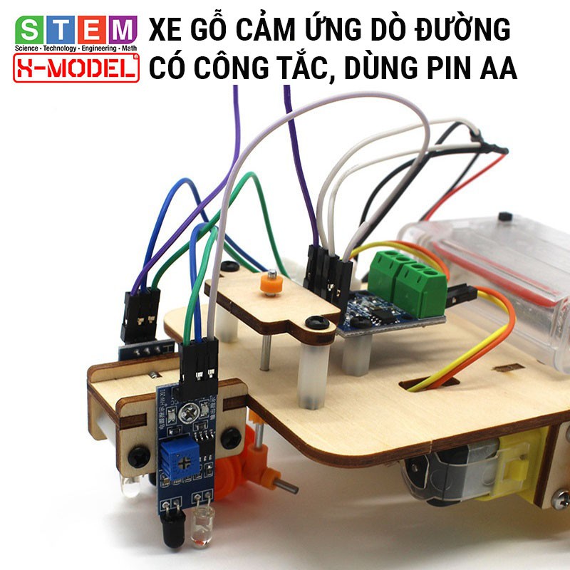 Đồ chơi STEM xe robot cảm biến dò đường tự động ST35 cho bé, Đồ chơi khoa học DIY| Giáo dục STEM X- MODEL