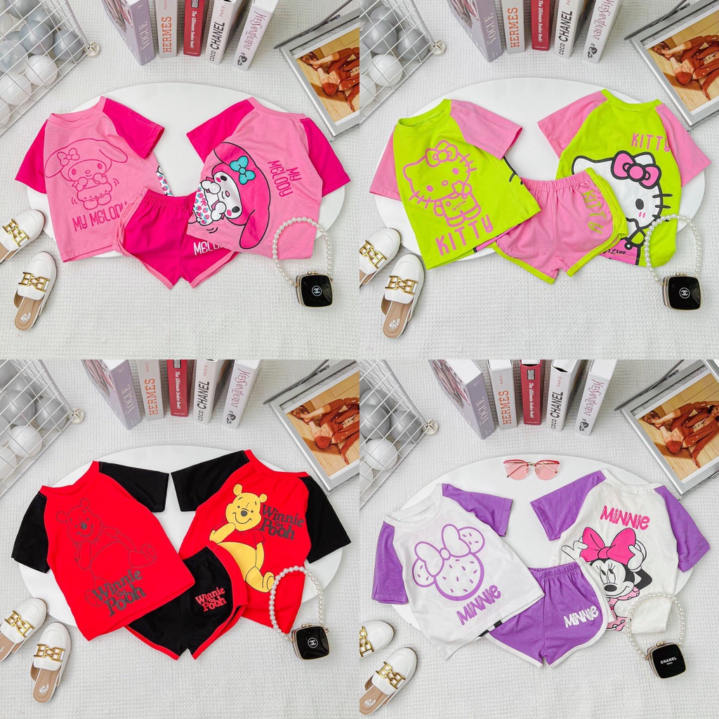 Đồ bộ bé gái thun cotton NGHĨA BABY dành cho bé mặc nhà mùa hè