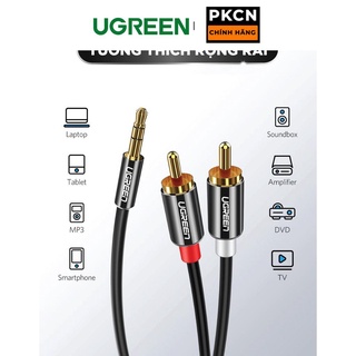 Dây Audio 3.5mm ra 2 đầu RCA (Hoa sen) UGREEN AV116