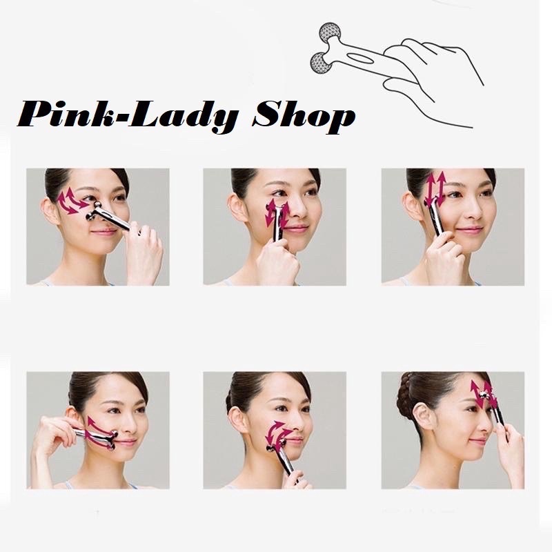 Dụng cụ mát xa nâng cơ mặt dạng thanh lăn 3D xoay 360 độ chống nếp nhăn