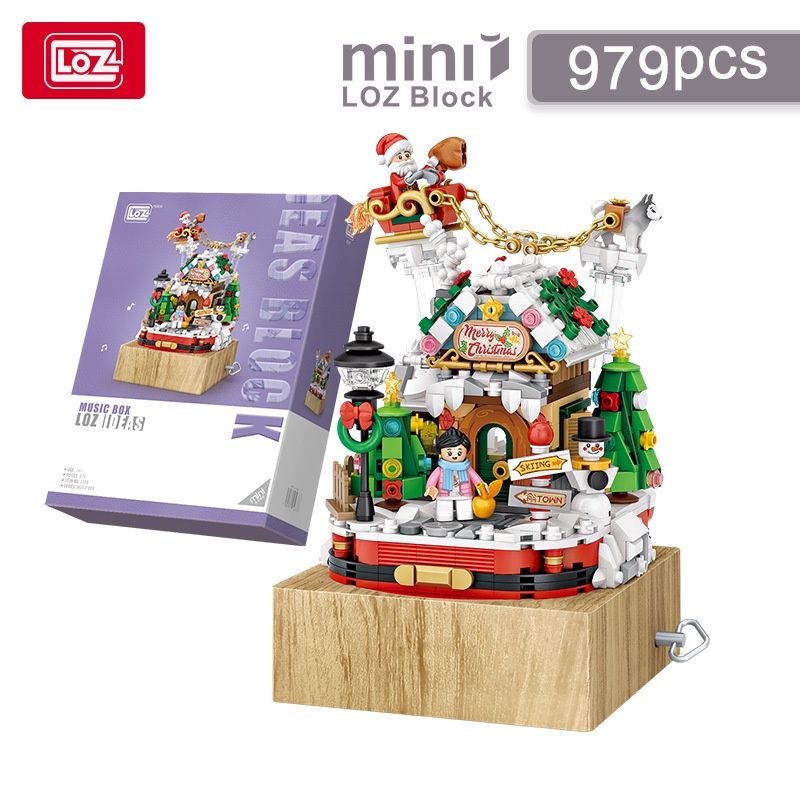 Hộp nhạc hình ngôi nhà cây thông giáng sinh LOZ1238