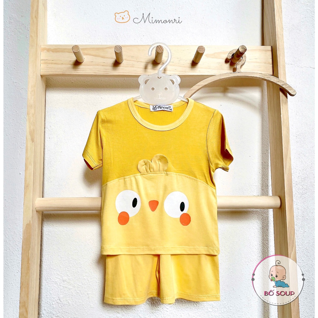 Bộ cộc tay thun lạnh phối màu in hình mimonri