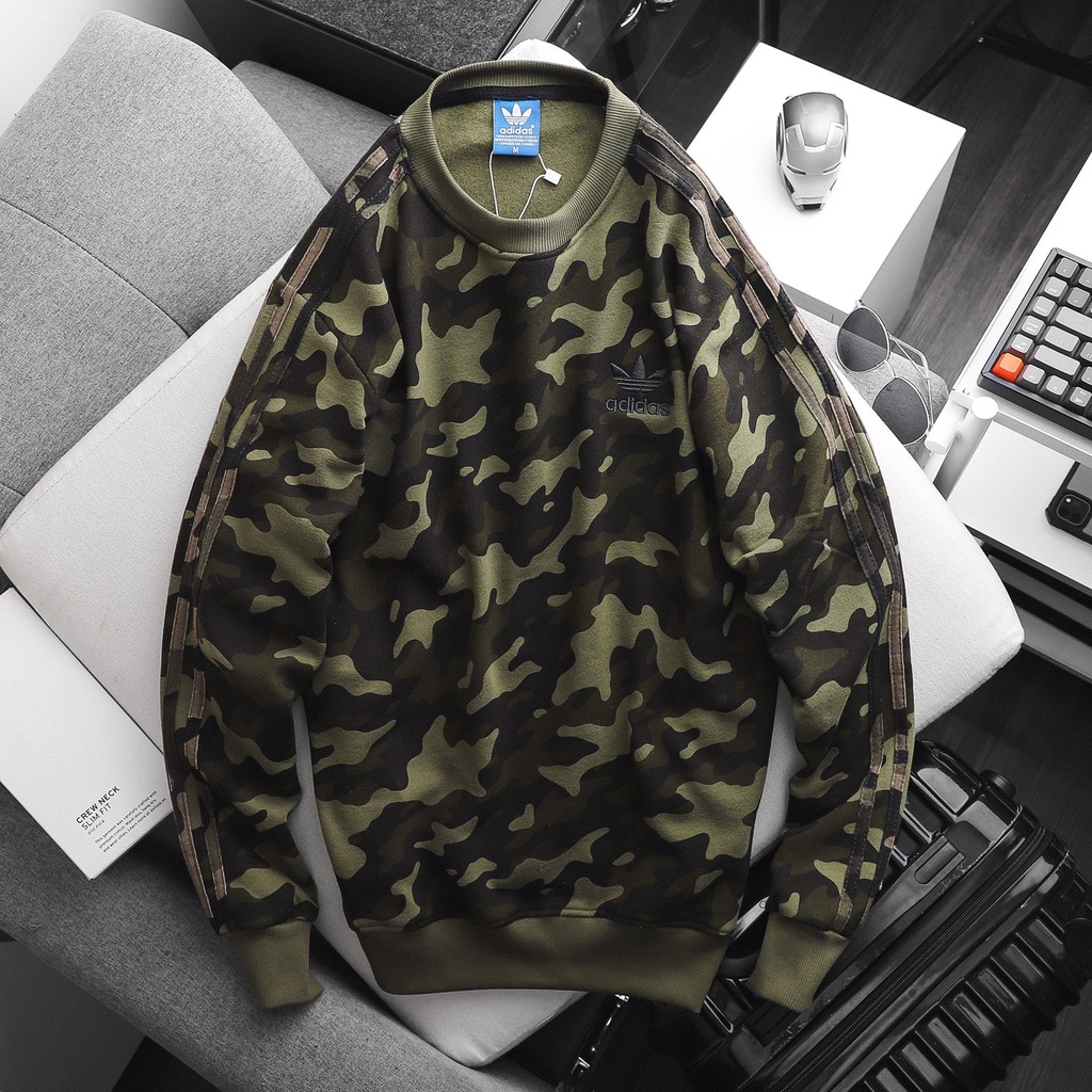 Áo Thun Nam Nữ Sweater Nỉ Thu Đông Adidas 3 Sọc tay dài UNISEX LOGO 5 MÀU