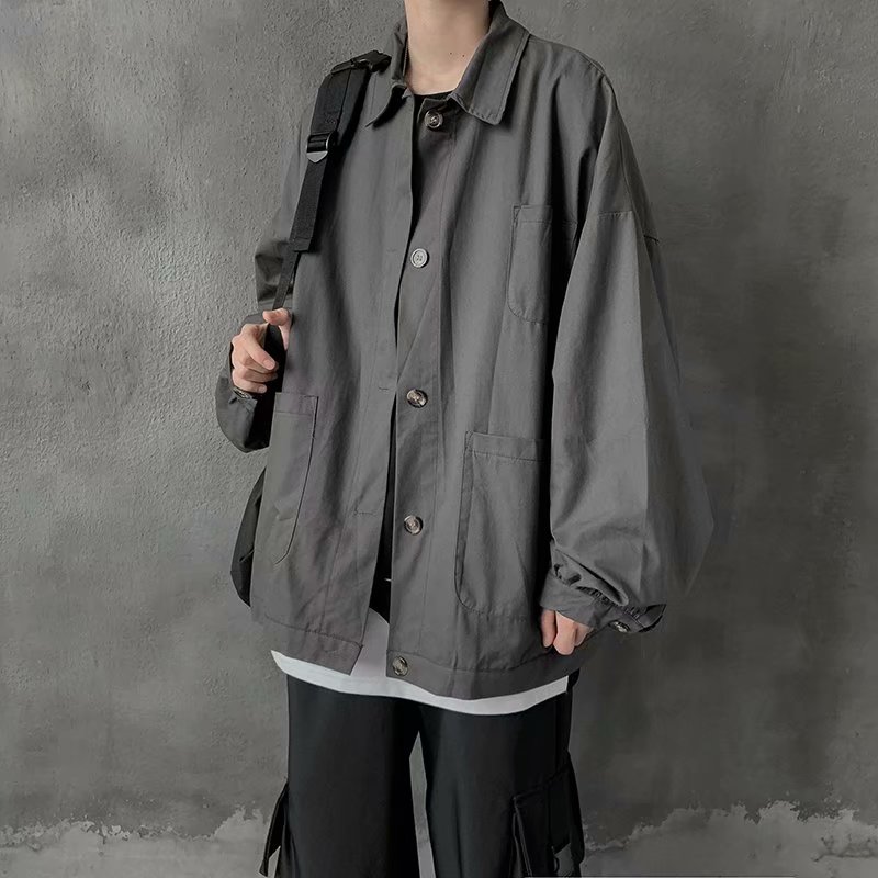 Korean Style Fashion Long Sleeve Men's Loose Shirt