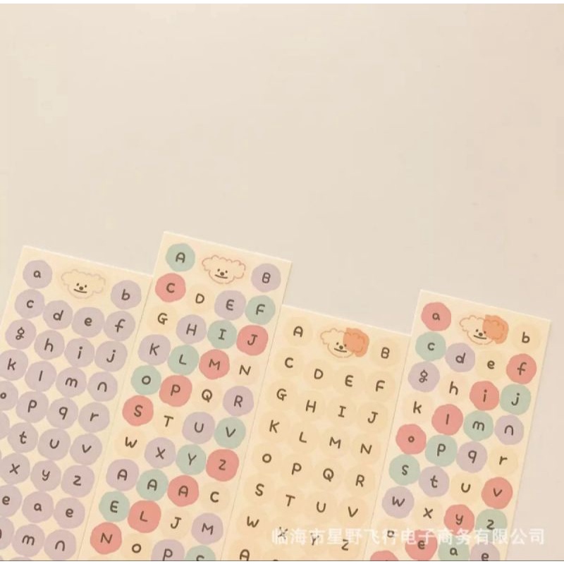 Stickers dán chữ cái dễ thương design toploader