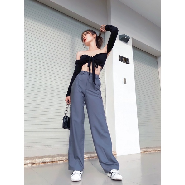 GILLBABY | Quần ống rộng tôn dáng kéo chân chất cotton (Ashy Pants)