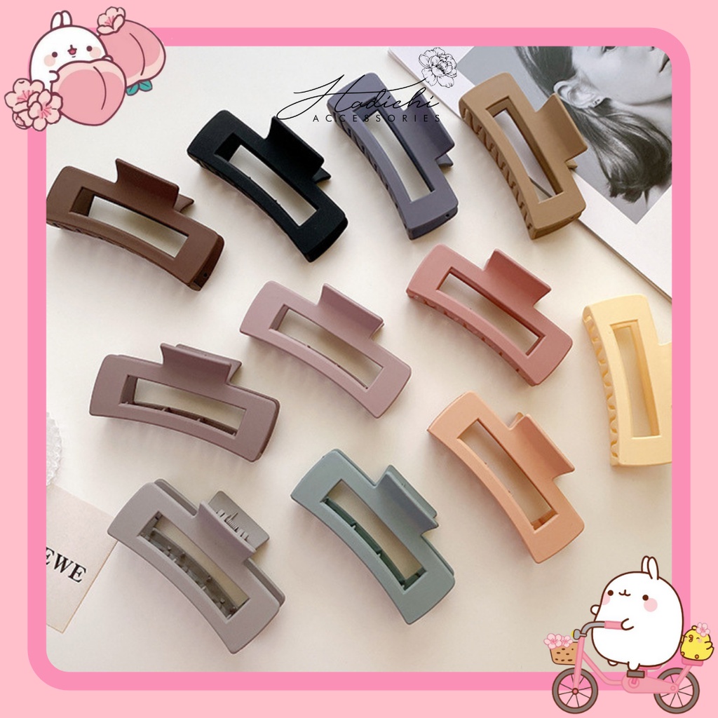 Kẹp Tóc Nhựa Hình Chữ Nhật Dài 11 cm Phong Cách Hàn Quốc - Hadichi