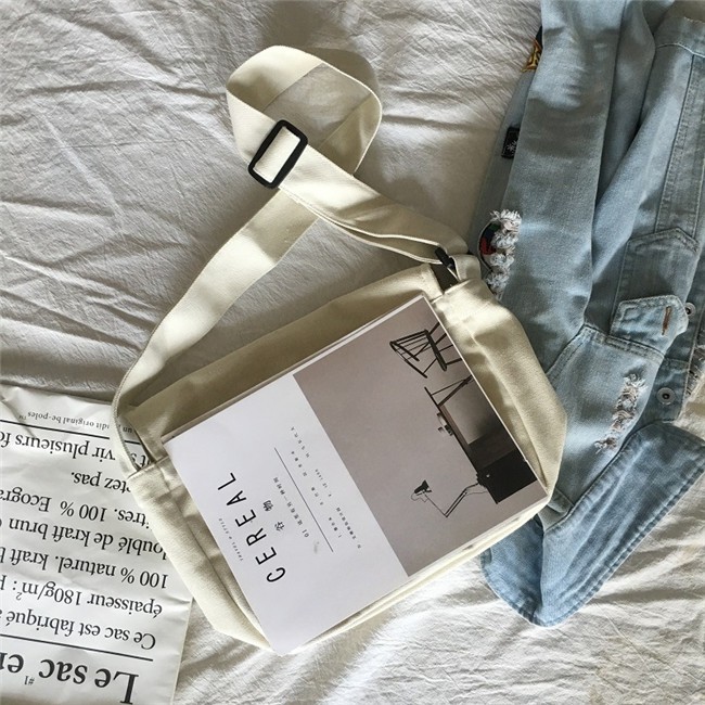 [Spot] Túi Đeo Chéo Canvas Phong Cách Hàn Quốc Đơn Giản