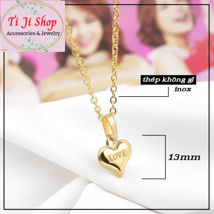 DÂY CHUYỀN INOX TRÁI TIM MẠ VÀNG - siêu đẹp,