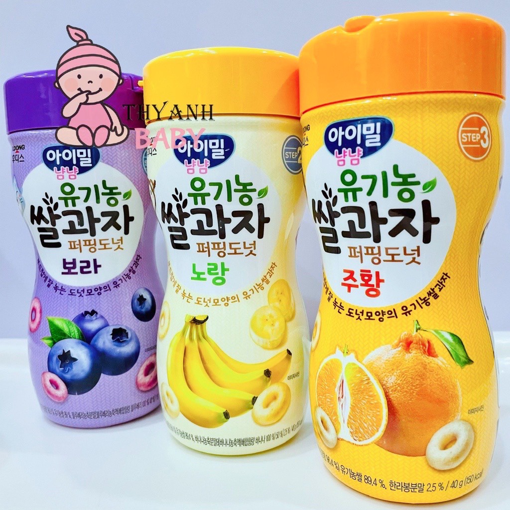 Bánh ăn dặm hữu cơ ILDONG Hàn Quốc cho bé 40gr túi mẫu mới (HSD 2/2023)
