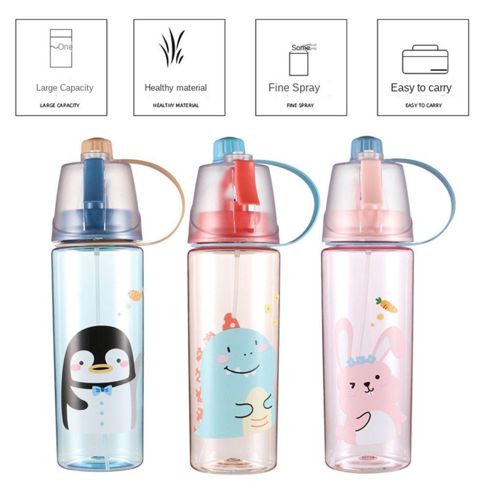 Bình Nước 600ML Có Tay Cầm Hình Sừng Hươu Dễ Thương Cho Bé