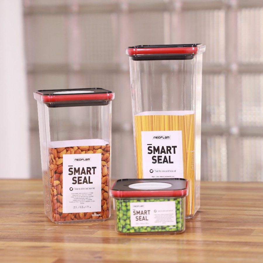 [Hàng chính hãng] Bộ 3 hộp vuông đựng thực phẩm Neoflam Smart Seal