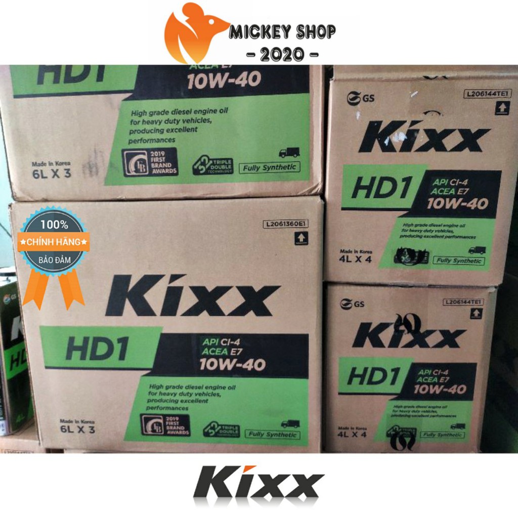 [ CAO CẤP ] Dầu động cơ Kixx HD1 CI-4 E7 10W40 6L Fully Synthetic - Chính Hãng