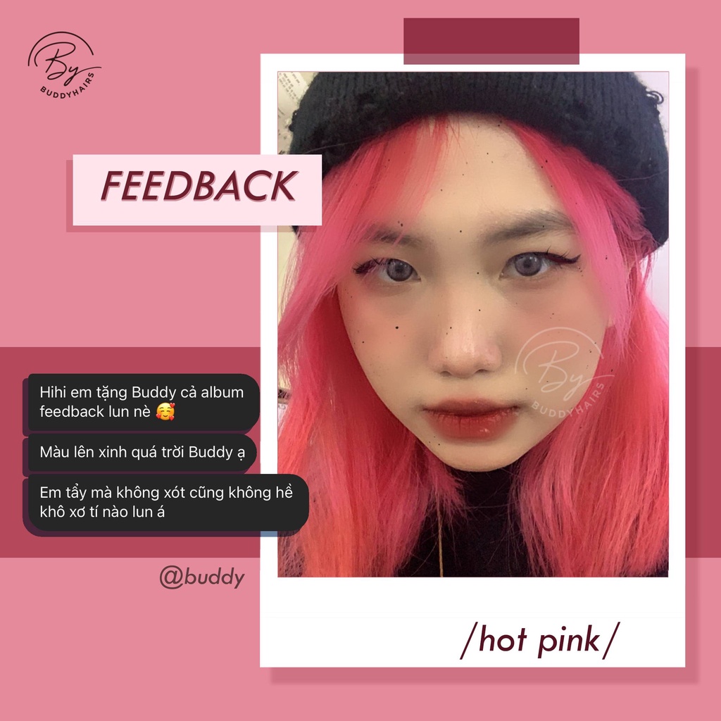 Thuốc nhuộm tóc Hot pink / Hồng sáng Buddyhairs