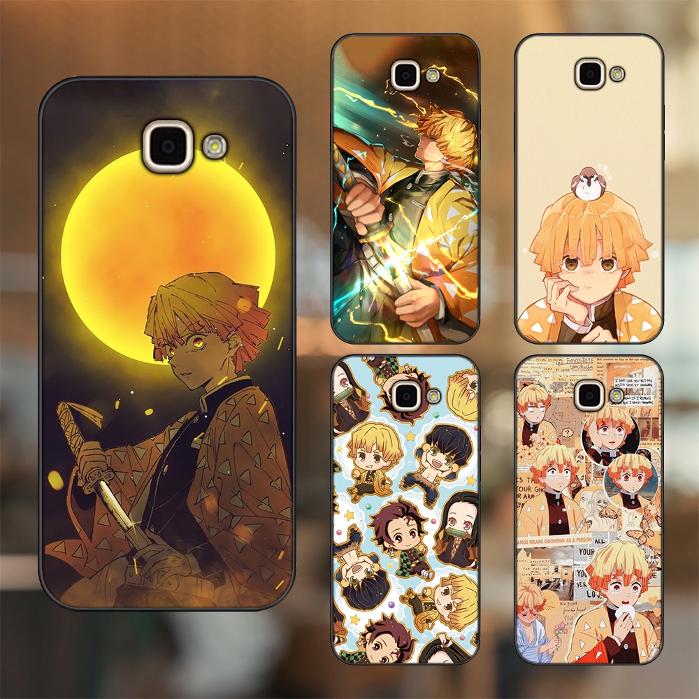 Ốp lưng Samsung A9 Pro viền đen in hình Zenitsu Kimetsu no Yaiba