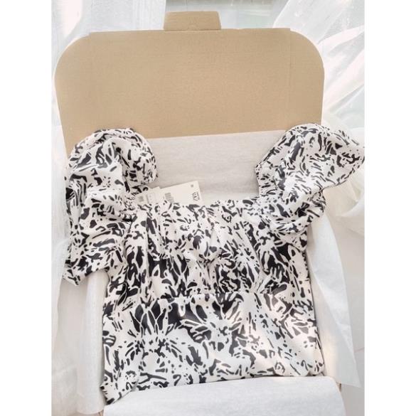 VÁY TRỄ VAI HỌA TIẾT HOA ĐÁ CHO NỮ